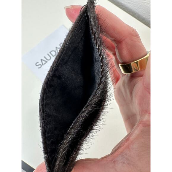 NWOT Saudara Dark Brown Mohair Coco Card Wallet - Picture 7 of 10